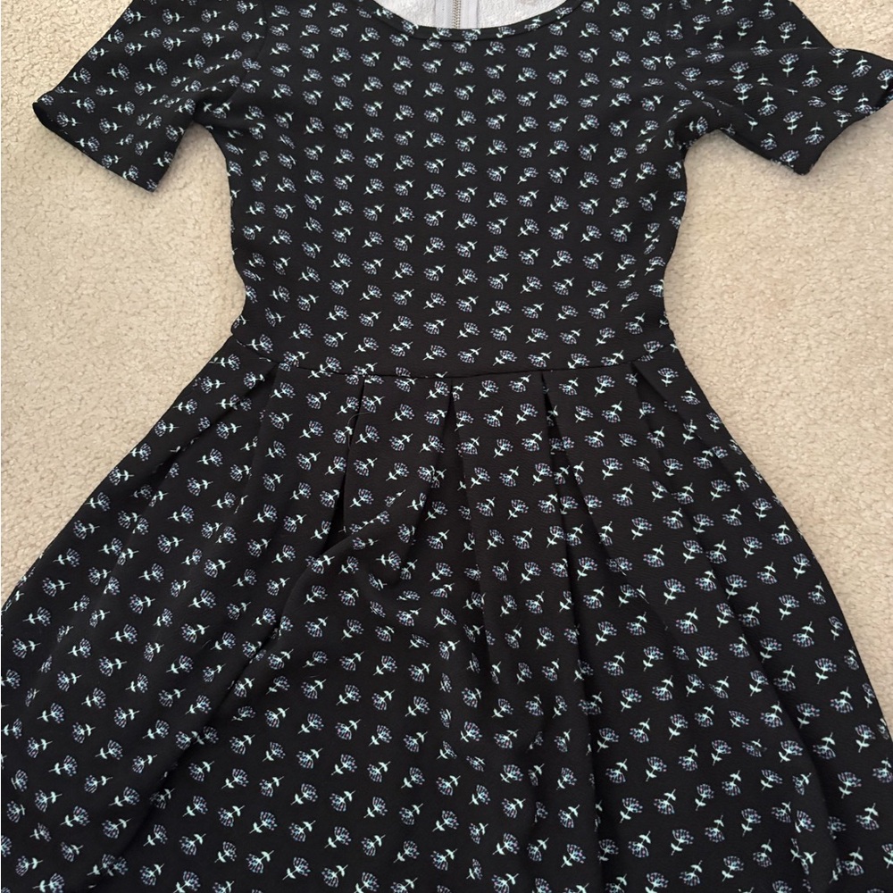 LuLaRoe Black and White Floral Kids Dress